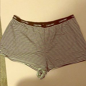 Calvin Klein black and white pajama bottoms
